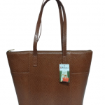 Bolsa Couro Caramelo Croco