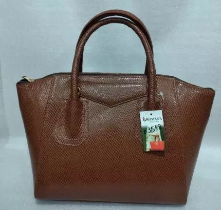 Bolsa Couro Caramelo Croco