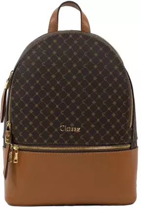 Mochila Couro Classe Couro Feminina  Monograma ref.2425