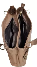 Bolsa Couro Audácia ref. 2264 Bege Escuro - Imagem 5