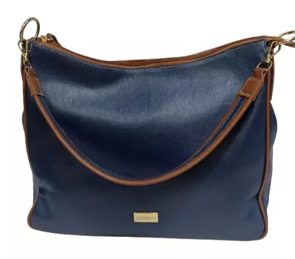 Bolsa Couro Lastucci ref.2333 Azul Escuro